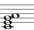 partitura acorde Do mayor sexta