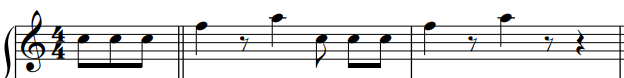 Partitura de melodía incial de la canción La cucaracha