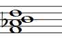 Partitura del acorde de Fa disminuido de séptima