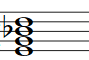 Partitura acorde de Mi semidisminuido
