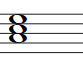 Partitura del acorde de La menor