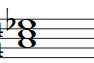 Partitura del acorde de La disminuido