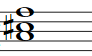 Partitura del acorde de La aumentado