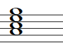 Partitura del acorde de La menor séptima