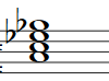 Partitura del acorde de La disminuido de séptima