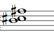 Partitura del acorde Si con segunda suspendida