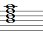 Partitura del acorde Si semidisminuido