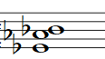 Partitura del acorde Mib con Cuarta Suspendida (Ebsus4)