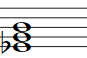 Partitura del acorde Mib Aumentado (Ebaug)