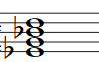 Partitura del acorde Mib Mayor Séptima (Ebmaj7)
