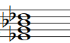 Partitura del acorde Mib Séptima (Eb7)