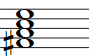 Partitura del acorde Fa# Semidisminuido (F#m7♭5)