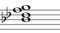 Partitura del acorde Sib Menor Sexta (Bbm6)