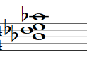 Partitura del acorde Sib Semidisminuido (Bbm7♭5)