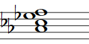 Partitura del acorde Lab Menor Sexta (Abm6)